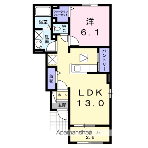 サクールⅠ(1LDK/1階)の間取り写真