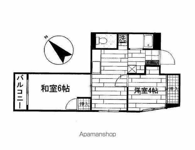 フォルム姪浜Ⅱ(2DK/4階)の間取り写真