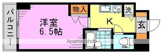 ガラ・グランディ中野(1K/6階)の間取り写真