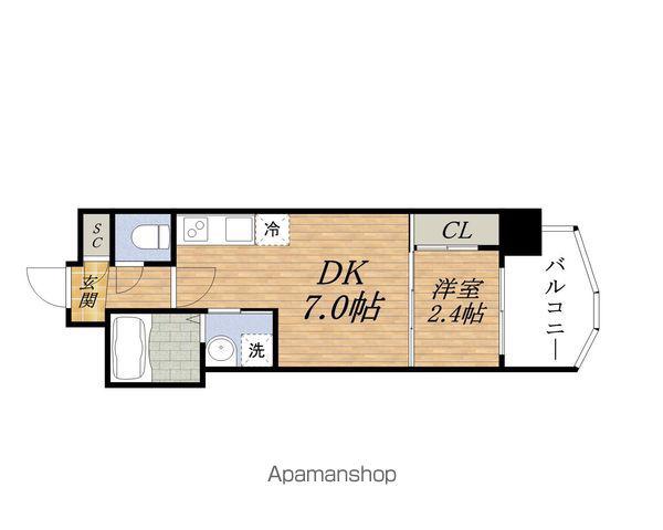 SERENITE西中島アリア2番館(1DK/12階)の間取り写真
