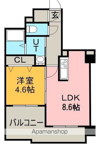 S-FORT北大前(1LDK/13階)の間取り写真