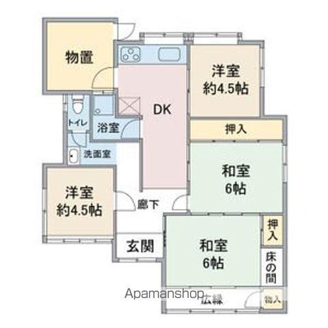 名鉄瀬戸線 尾張瀬戸駅 徒歩51分 1階建 築67年(4DK)の間取り写真