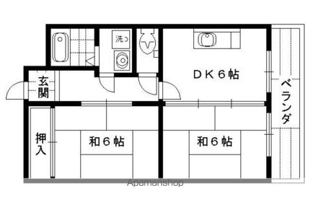 三弘マンション(1LDK/3階)の間取り写真