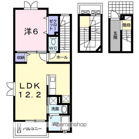 エムズサニーガーデンⅤ(1LDK/3階)の間取り写真