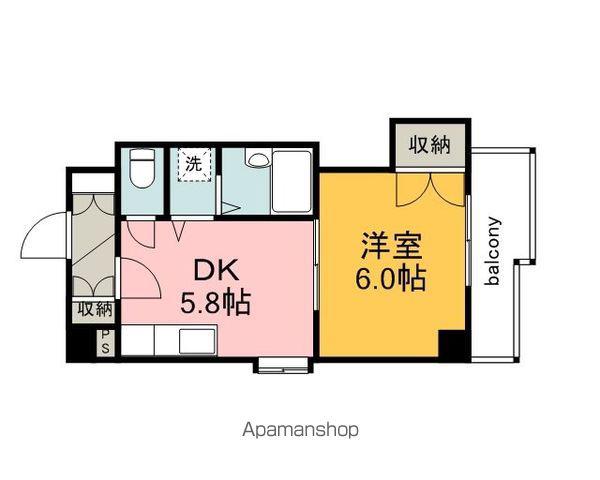 SINCER舟入(1DK/7階)の間取り写真