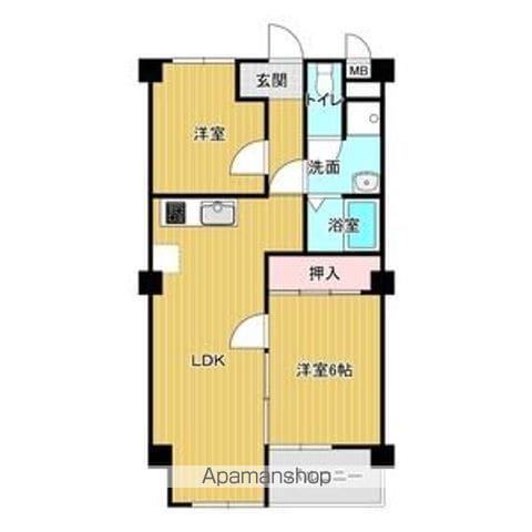 山田ハイツ(2LDK/3階)の間取り写真