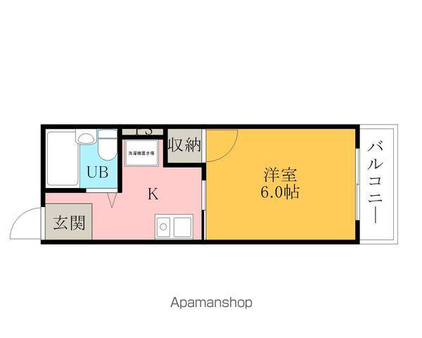 ソレイユA.B棟(1K/2階)の間取り写真
