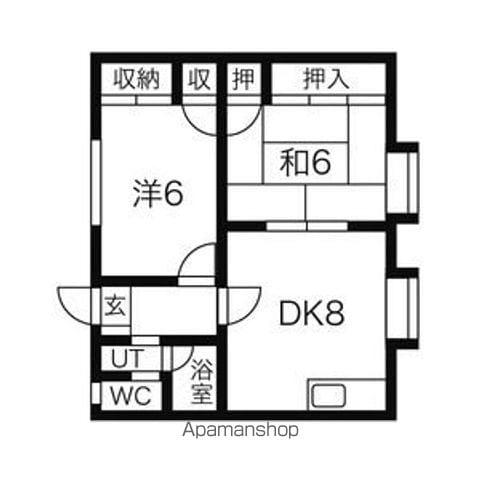 コーポ沢町(2DK/2階)の間取り写真