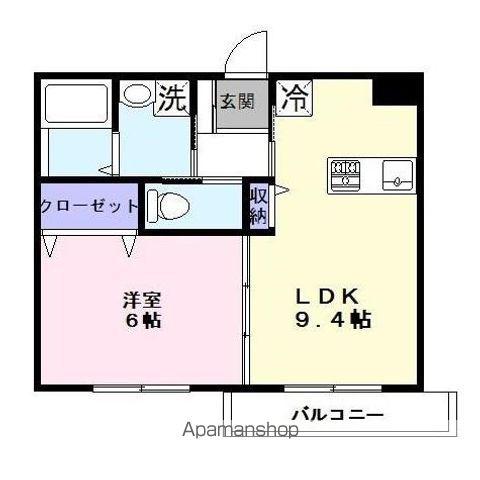 COSMOS(1LDK/1階)の間取り写真