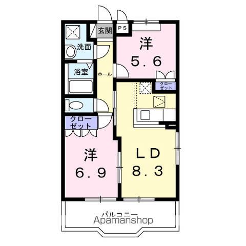 CARROTⅢ(2LDK/1階)の間取り写真