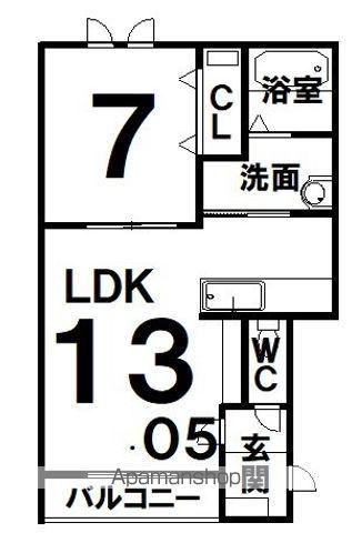 トレイブルックK館(1LDK/2階)の間取り写真