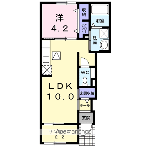 ボナール(1LDK/1階)の間取り写真