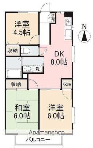 レジオン・ドヌールA・B・C(3DK/2階)の間取り写真