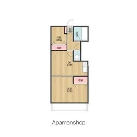 レジデンス丸新(2DK/3階)の間取り写真