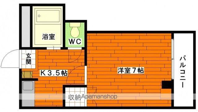 ハイツイシダⅢ(1K/2階)の間取り写真