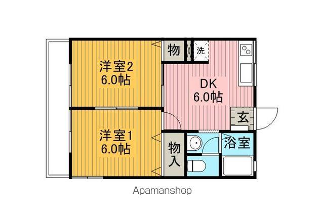 エルパイン西大路A棟(2DK/2階)の間取り写真