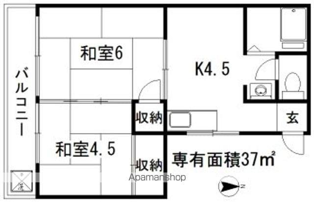 川端マンション(2K/3階)の間取り写真
