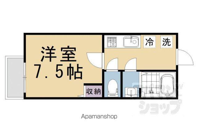 フラッティ四条大宮II(1K/2階)の間取り写真