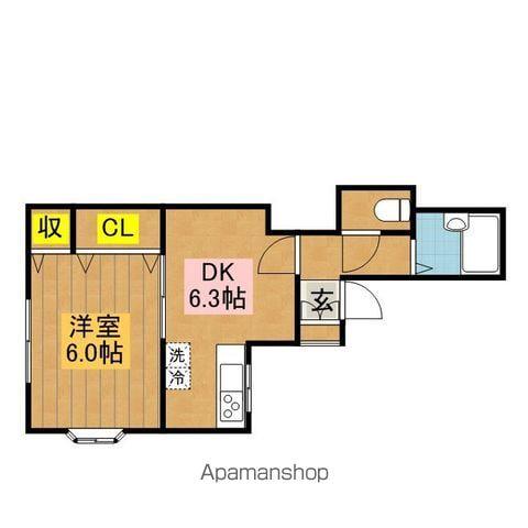 クレールやよい(1DK/2階)の間取り写真