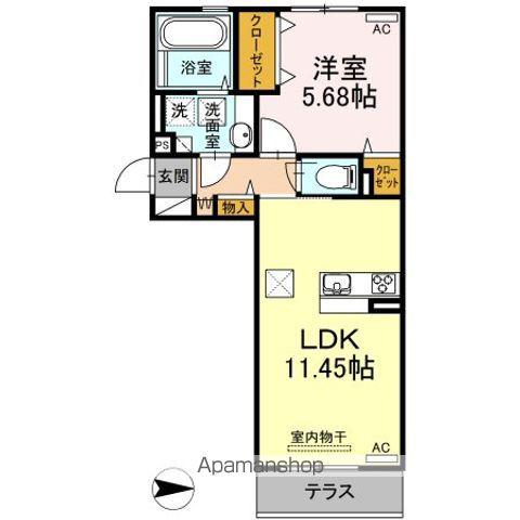 パティオ大津Ⅱ(1LDK/1階)の間取り写真