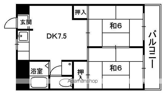 山城クリーンハイツ(2DK/3階)の間取り写真