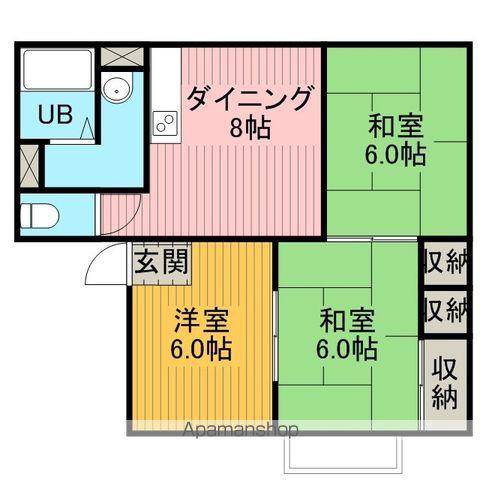 カーサヒロセ(3DK/2階)の間取り写真