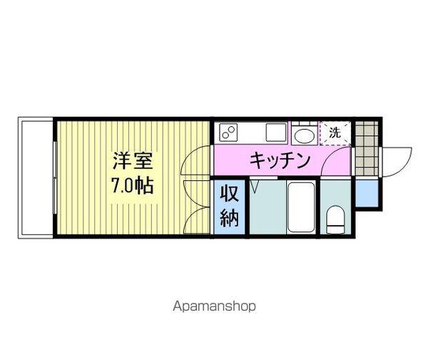 グランデール麻里布(1K/6階)の間取り写真