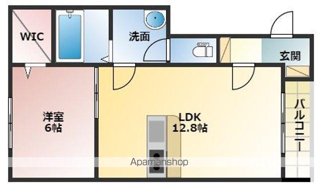 根室本線 帯広駅 バス乗車時間：30分 音更小学校前バス停で下車 徒歩7分 3階建 築2年(1LDK/1階)の間取り写真