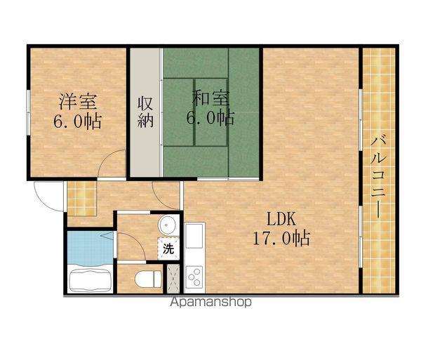 ハイツ大善(2LDK/1階)の間取り写真