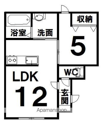 フォレスト新町Ⅱ(1LDK/1階)の間取り写真
