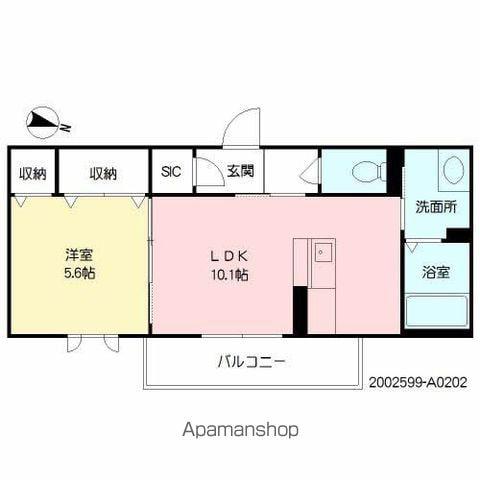 ベレオ 山の手 (1LDK/2階)の間取り写真