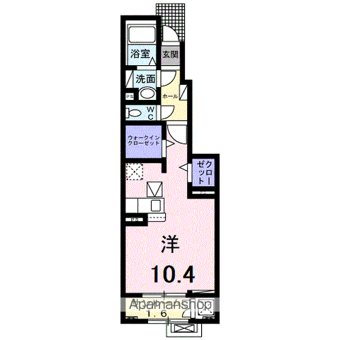マジェスティ(ワンルーム/1階)の間取り写真