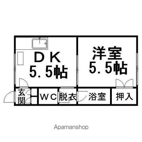 コーポYOU(1DK/2階)の間取り写真
