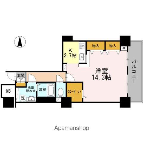 品川シーサイドビュータワー1(1K/24階)の間取り写真