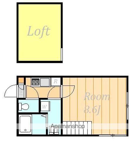 アークアンシェル(1K/1階)の間取り写真