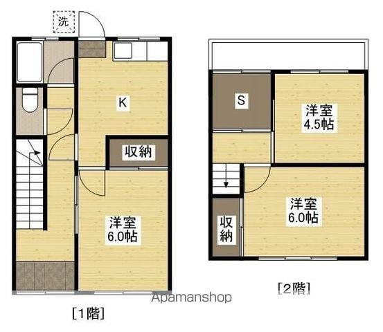 平和荘　西荘(3K)の間取り写真
