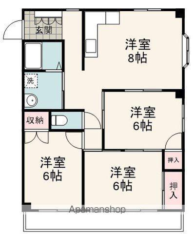 ポートメリー(3DK/3階)の間取り写真