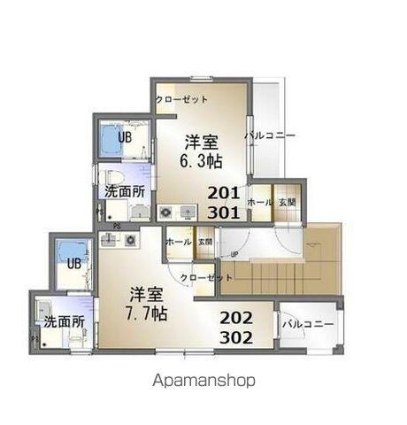 TAP井土ヶ谷(ワンルーム/2階)の間取り写真