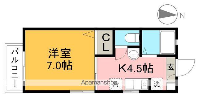 オージュ中久万(1K/1階)の間取り写真