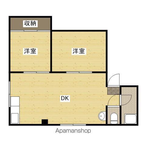 二葉ビル A棟(2DK/5階)の間取り写真