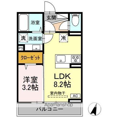 ヴィラクレストVI(1LDK/2階)の間取り写真