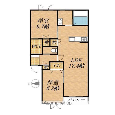 BK ONE(2LDK/3階)の間取り写真