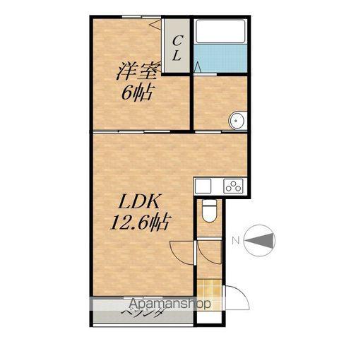 CORAL RED (1LDK/1階)の間取り写真