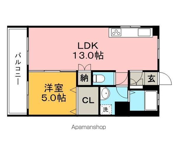 組坂ビルNO9(1LDK/1階)の間取り写真