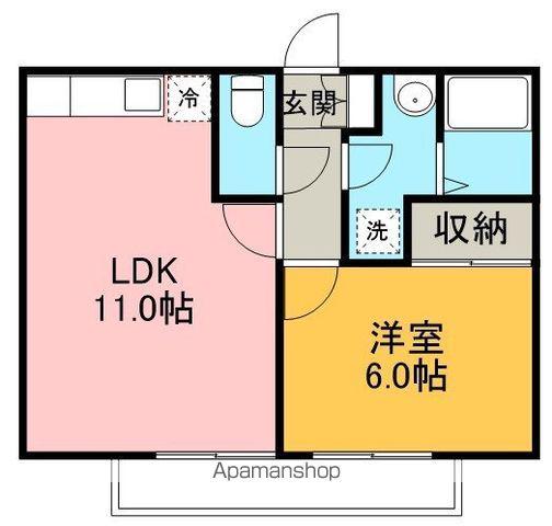 ラベーテⅢ(1LDK/2階)の間取り写真
