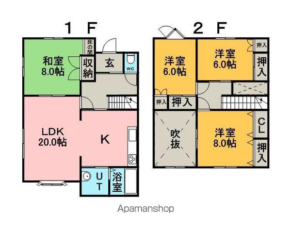 札幌市東豊線 福住駅 バス乗車時間：28分 大曲バス停で下車 徒歩7分 2階建 築35年(4LDK)の間取り写真