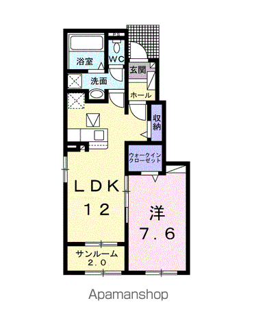プチ トリアノンⅠ(1LDK/1階)の間取り写真