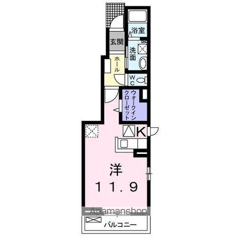 ベル・メゾン(ワンルーム/1階)の間取り写真