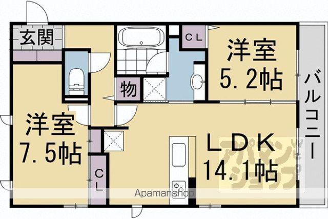 グレース洛西口 A棟(2LDK/3階)の間取り写真