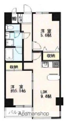 ヴィレッジ青梅(2DK/4階)の間取り写真